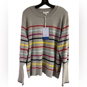 NWT La Ligne x Target Gray Striped Sweater Cashmere Blend Plus Size 1X
